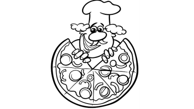 Funny Pizza coloring pages for Kids